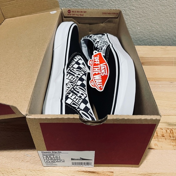 Vans Men's Classic Off the Wall Black/Asphalt Slip On Shoes - Mens 9.5 NWB - Picture 5 of 7